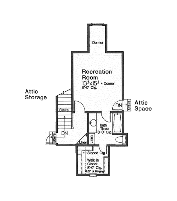 Architectural House Design - European Floor Plan - Upper Floor Plan #310-1255