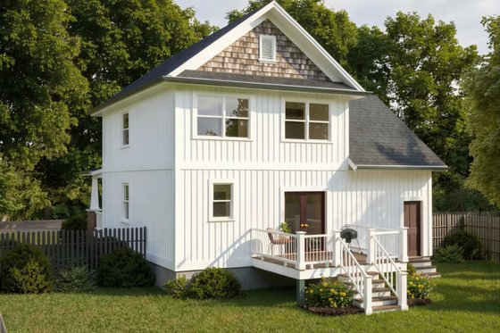 Exterior - Rear Elevation for Farmhouse House Plan #79-257 - 3 bed, 2.5 bath