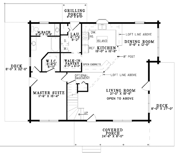 Log Floor Plan - Main Floor Plan #17-3217