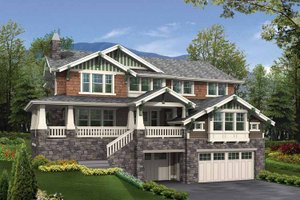Exterior - Front Elevation 3 for Craftsman House Plan #132-334 - 4 bed, 2.5 bath