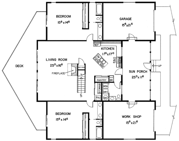 Home Plan - Contemporary Floor Plan - Main Floor Plan #60-695