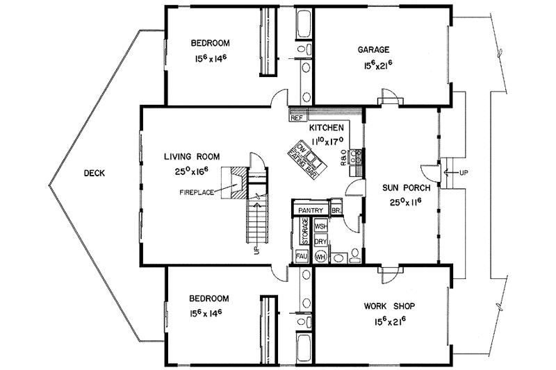 Dream House Plan - Floor Plan - Main Floor for Contemporary House Plan #60-695 - 3 bed, 3.5 bath