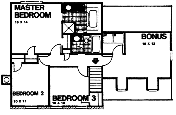 Home Plan - Country Floor Plan - Upper Floor Plan #30-305