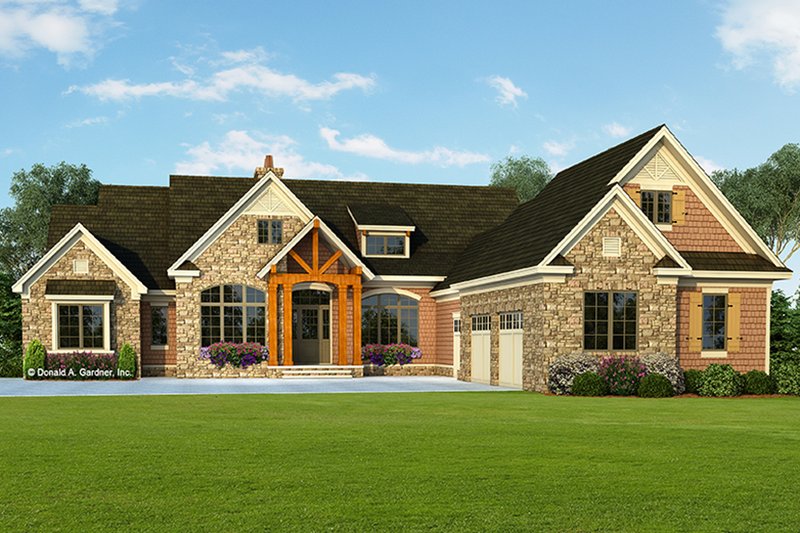 Architectural House Design - Exterior - Front Elevation 3 for Craftsman House Plan #929-931 - 3 bed, 3.5 bath