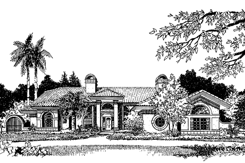 Home Plan - Mediterranean Exterior - Front Elevation Plan #417-708