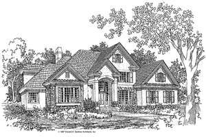 Exterior - Front Elevation for Country House Plan #929-330 - 4 bed, 2.5 bath