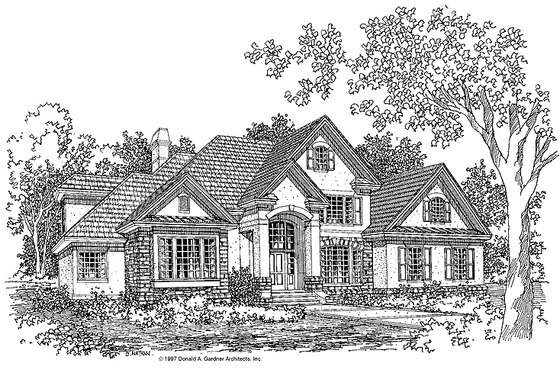 Exterior - Front Elevation for Country House Plan #929-330 - 4 bed, 2.5 bath