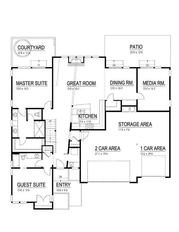 Architectural House Design - Contemporary Floor Plan - Main Floor Plan #569-29