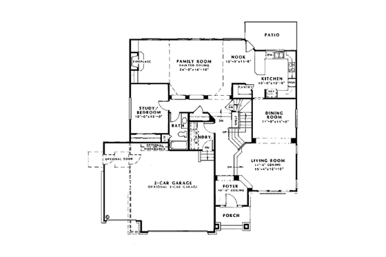 Floor Plan - Main Floor for Bungalow House Plan #312-370 - 4 bed, 3 bath