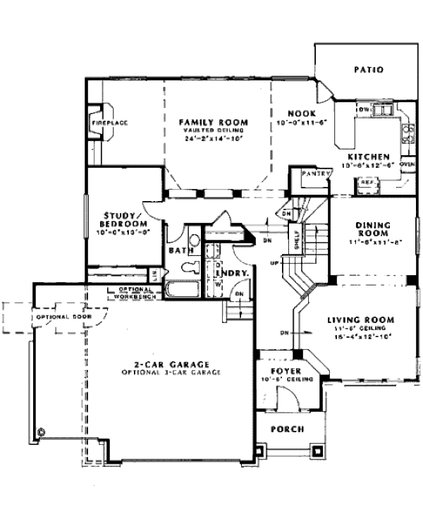 Bungalow Floor Plan - Main Floor Plan #312-370