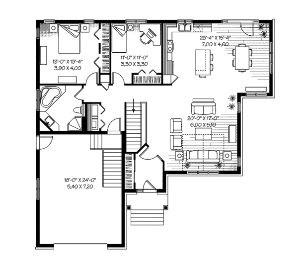 House Plan Design - Craftsman Floor Plan - Main Floor Plan #23-2432
