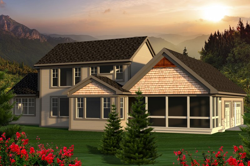 Dream House Plan - Exterior - Rear Elevation for Craftsman House Plan #70-1169 - 3 bed, 3 bath
