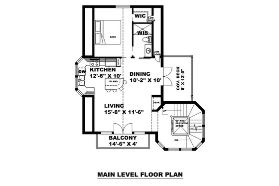 Floor Plan - Main Floor for Barndominium House Plan #117-1073 - 1 bed, 2 bath