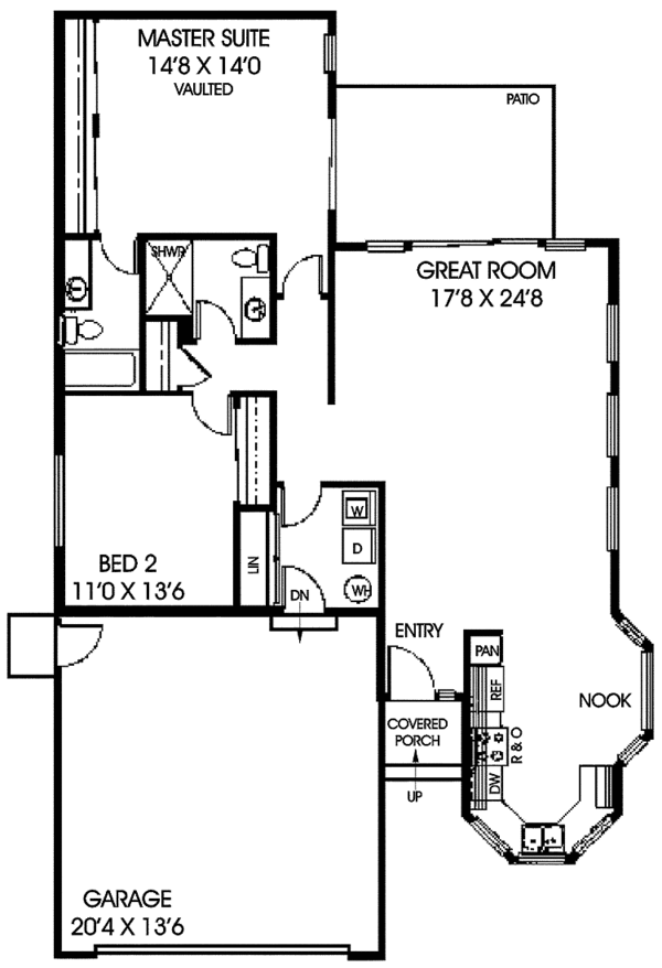 Architectural House Design - Tudor Floor Plan - Main Floor Plan #60-703
