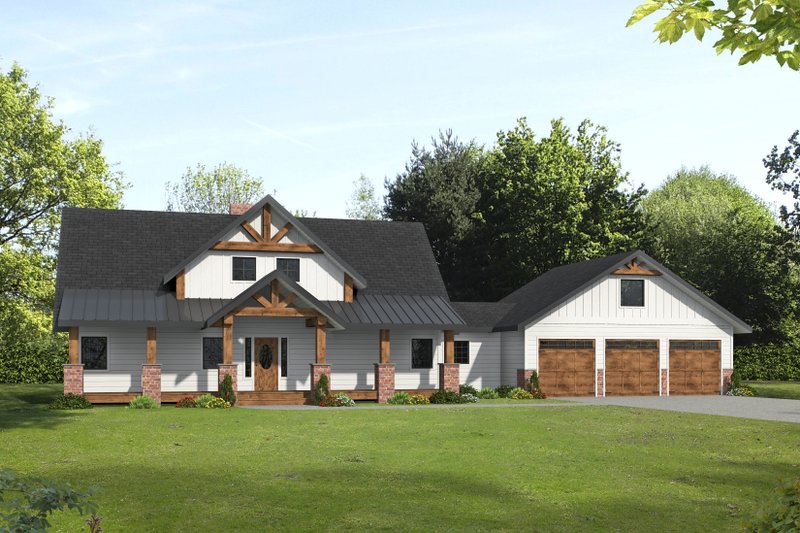Architectural House Design - Farmhouse Exterior - Front Elevation Plan #117-942