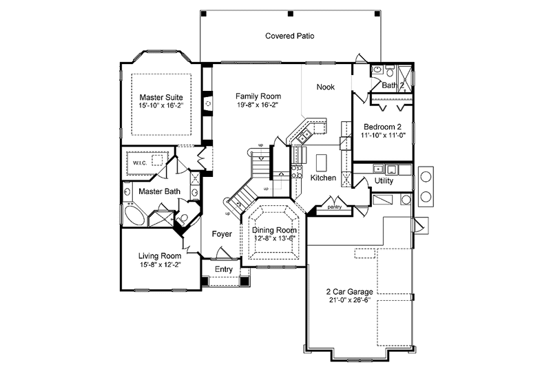 House Blueprint - Floor Plan - Main Floor for Mediterranean House Plan #417-570 - 4 bed, 4 bath