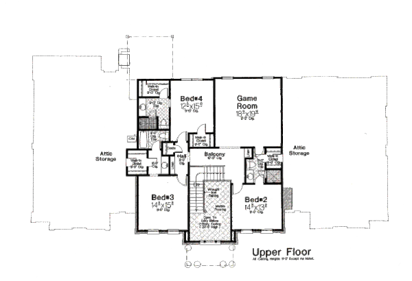 House Design - European Floor Plan - Upper Floor Plan #310-642