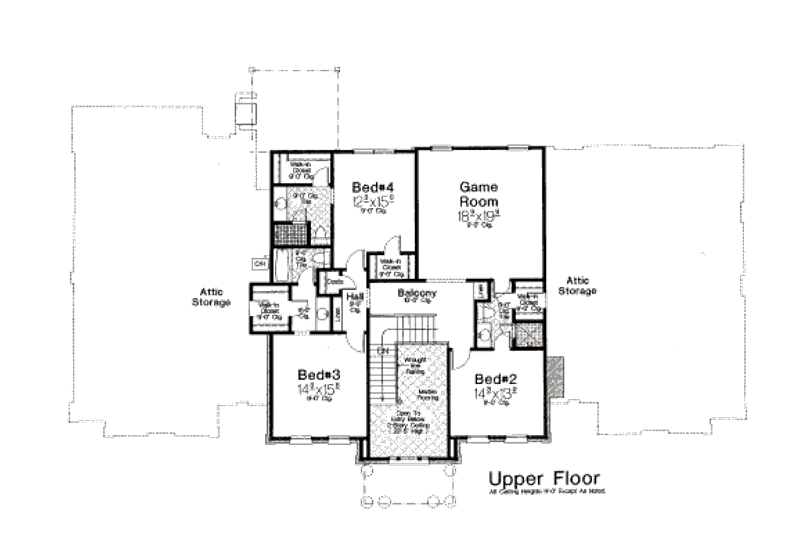Home Plan - Floor Plan - Upper Floor for European House Plan #310-642 - 4 bed, 3.5 bath