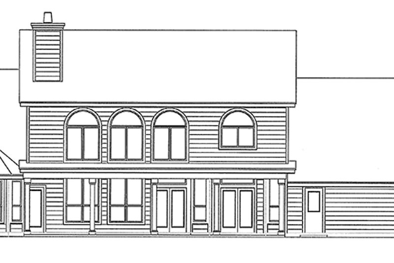 Architectural House Design - Exterior - Rear Elevation for Country House Plan #472-230 - 4 bed, 3.5 bath