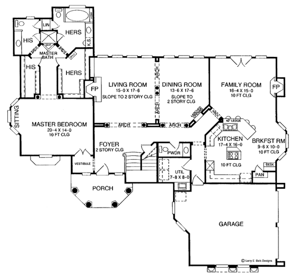 House Design - Country Floor Plan - Main Floor Plan #952-25