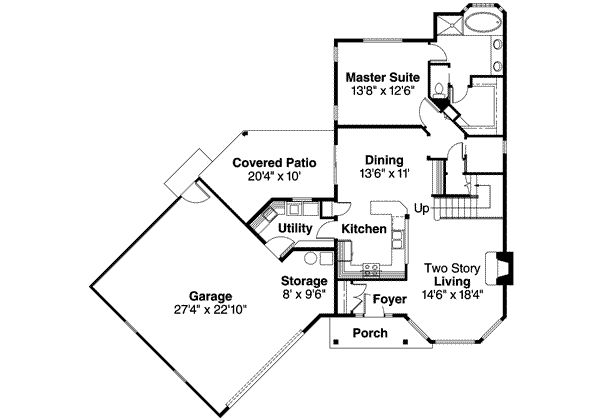 House Design - Traditional Floor Plan - Main Floor Plan #124-523