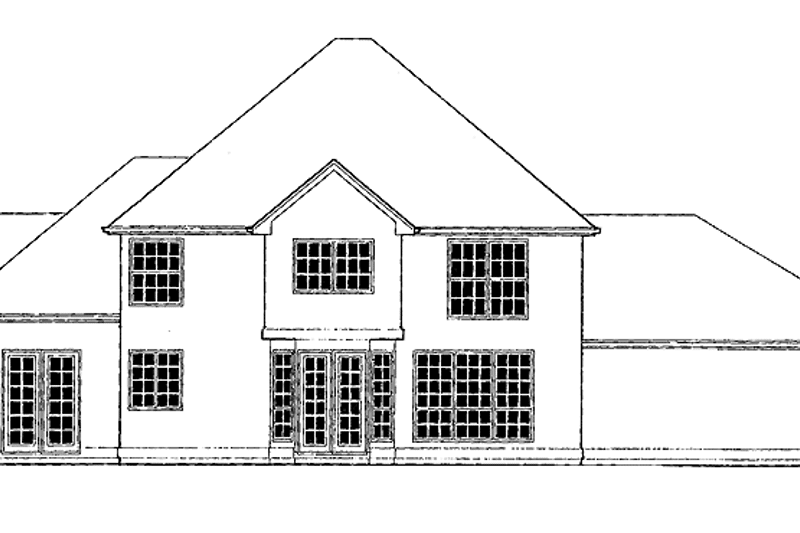 Home Plan - Exterior - Rear Elevation for Mediterranean House Plan #48-736 - 4 bed, 2.5 bath