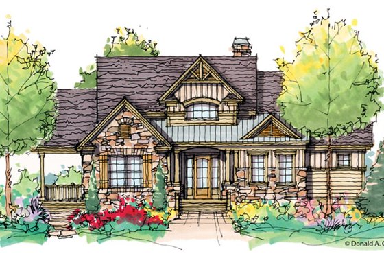 Exterior - Front Elevation 5 for Craftsman House Plan #929-943 - 3 bed, 3 bath