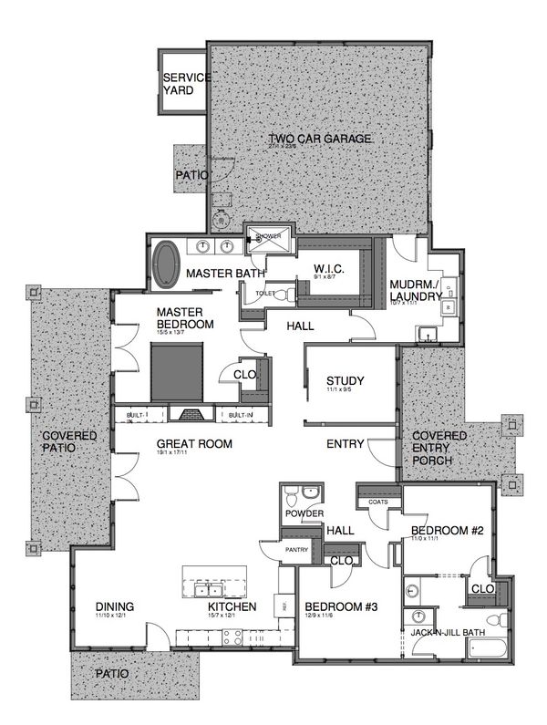 Craftsman Floor Plan - Main Floor Plan #895-86