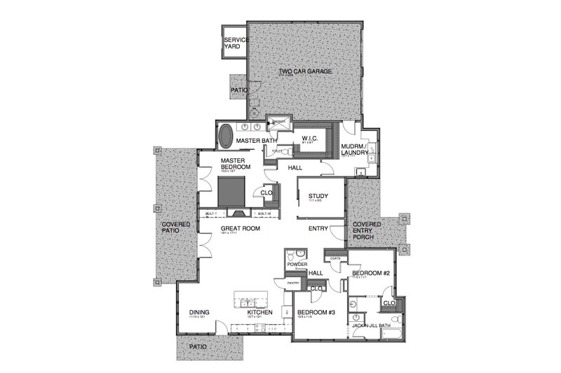 Home Plan - Floor Plan - Main Floor for Craftsman House Plan #895-86 - 3 bed, 3 bath