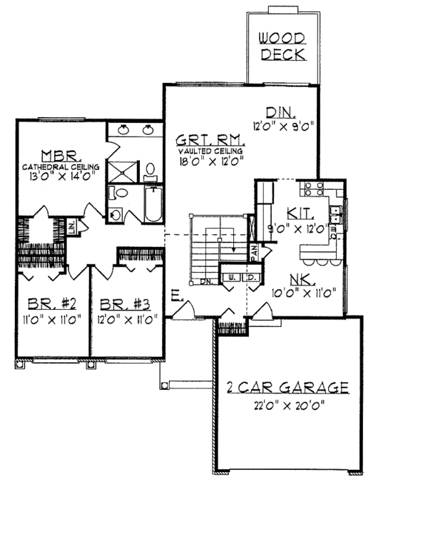 Dream House Plan - Ranch Floor Plan - Main Floor Plan #70-1325