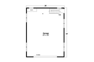 Floor Plan - Main Floor for Craftsman House Plan #124-1326, 1 bath