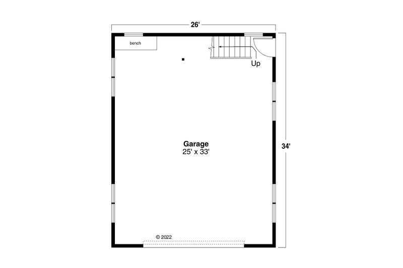 Architectural House Design - Floor Plan - Main Floor for Craftsman House Plan #124-1326, 1 bath