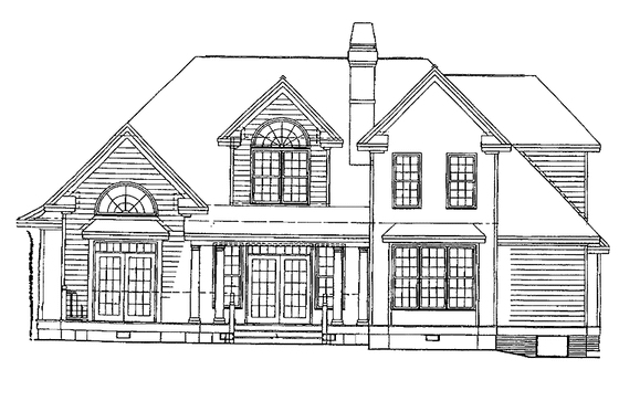 Exterior - Rear Elevation for Traditional House Plan #929-232 - 4 bed, 2.5 bath