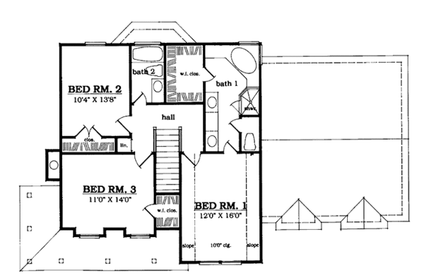 House Plan Design - Country Floor Plan - Upper Floor Plan #42-703