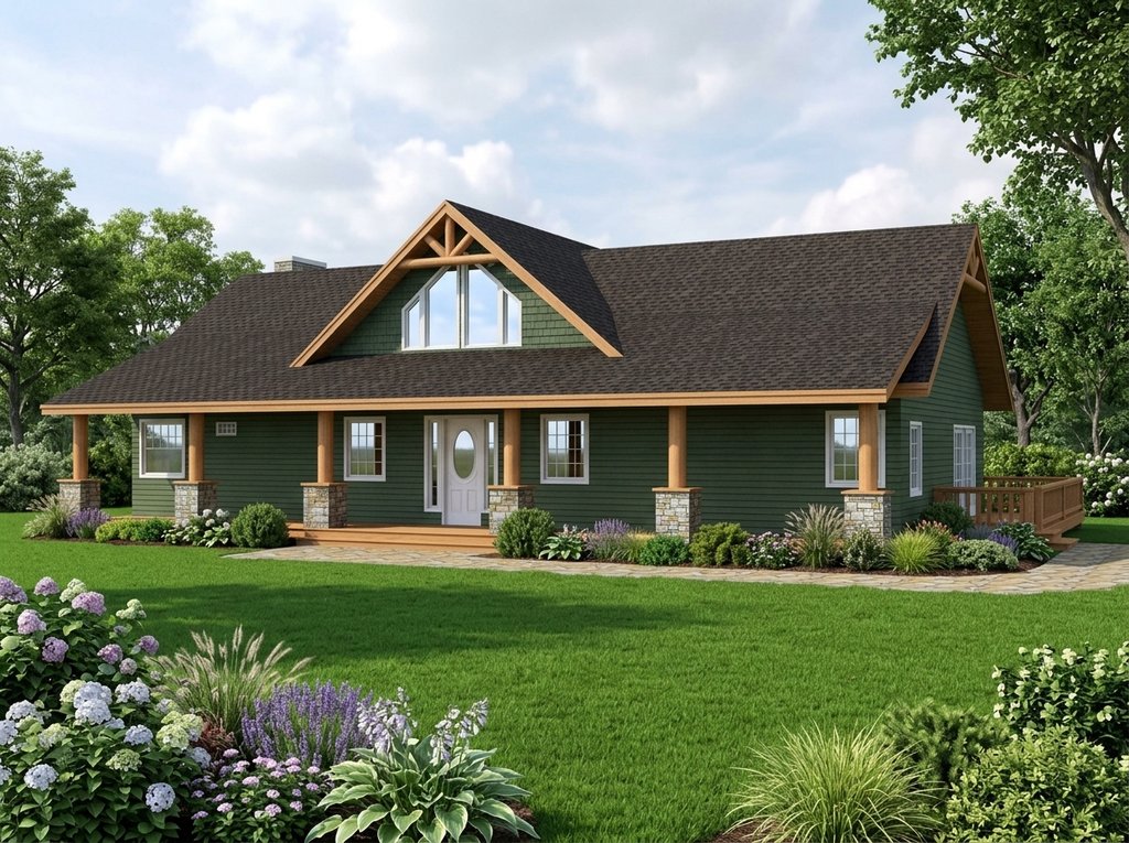 Exterior - Front Elevation 2 for Craftsman House Plan #117-1098 - 3 bed, 2.5 bath