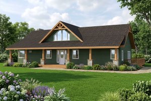 Exterior - Front Elevation for Craftsman House Plan #117-1098 - 3 bed, 2.5 bath