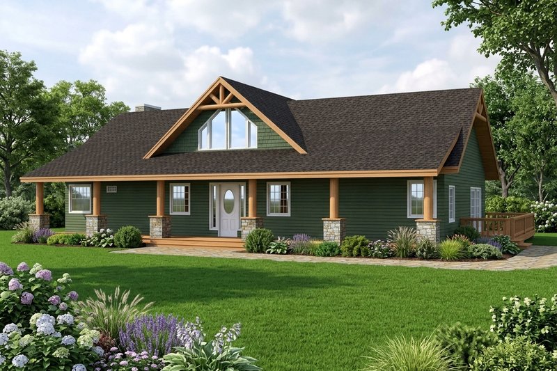 Exterior - Front Elevation 2 for Craftsman House Plan #117-1098 - 3 bed, 2.5 bath