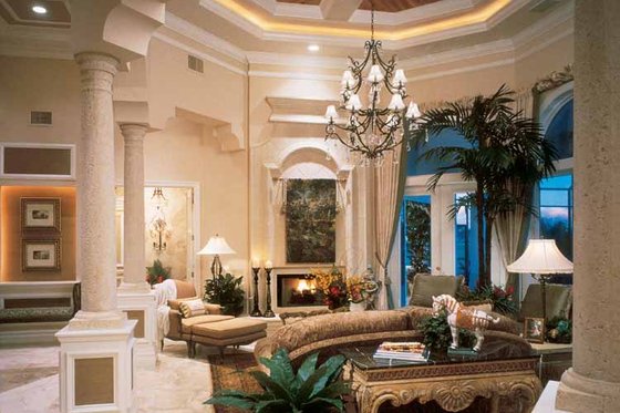Interior - Family Room for Mediterranean House Plan #930-187 - 4 bed, 4.5 bath