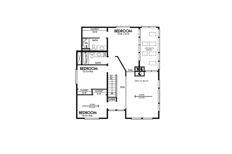 Home Plan - Floor Plan - Upper Floor for Prairie House Plan #320-1175 - 4 bed, 3 bath