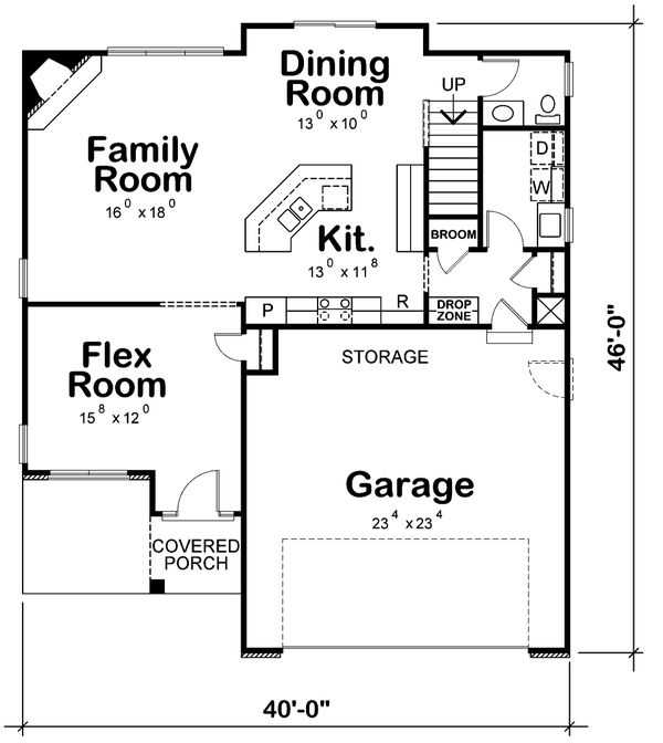 Architectural House Design - Bungalow Floor Plan - Main Floor Plan #20-1770