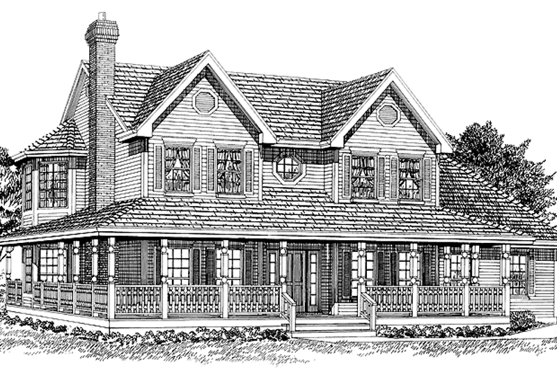 Architectural House Design - Victorian Exterior - Front Elevation Plan #47-839