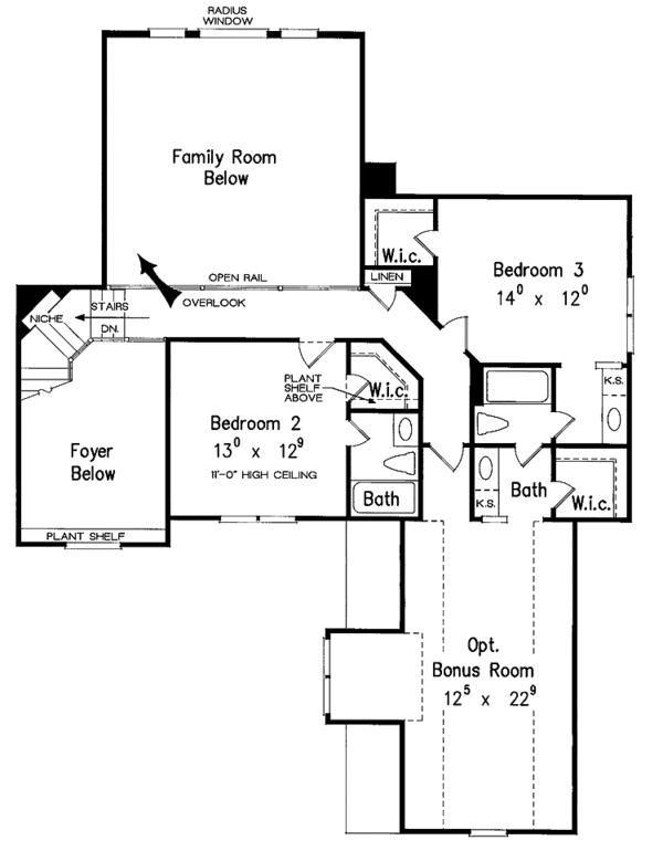 Dream House Plan - Country Floor Plan - Upper Floor Plan #927-139