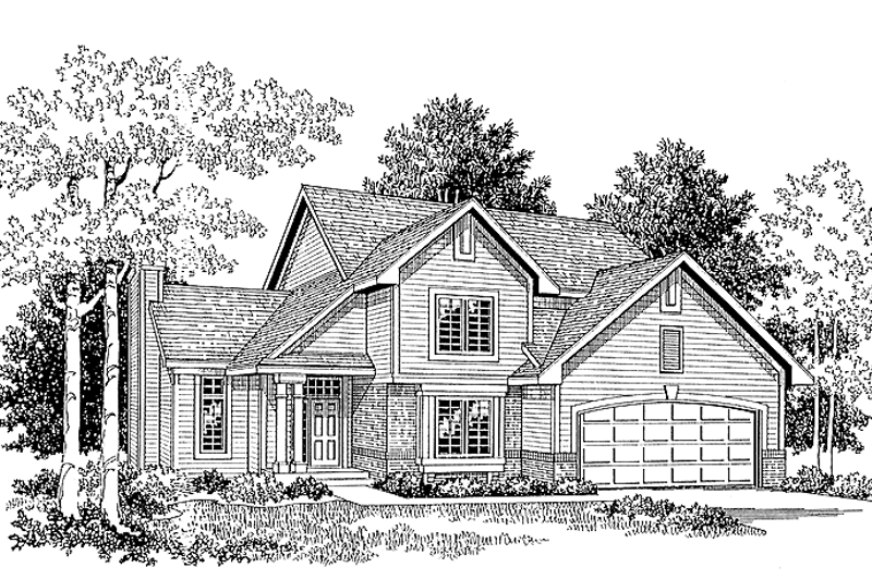 House Blueprint - Traditional Exterior - Front Elevation Plan #70-1314