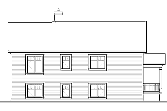 Exterior - Rear Elevation for Country House Plan #23-2269 - 4 bed, 2 bath