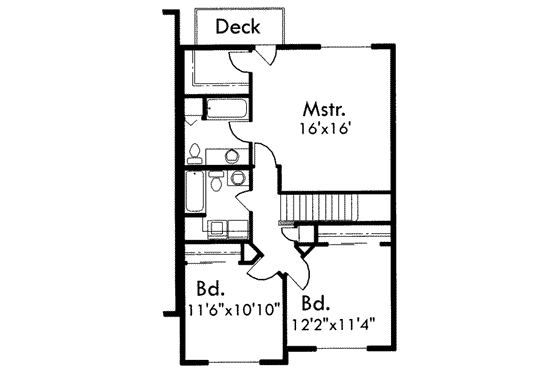 Floor Plan - Upper Floor for Traditional House Plan #303-384 - 3 bed, 2.5 bath