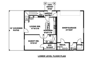 Floor Plan - Lower Floor for Farmhouse House Plan #117-967 - 3 bed, 3.5 bath