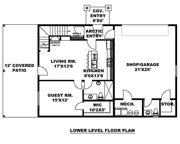 Farmhouse Floor Plan - Lower Floor Plan #117-967