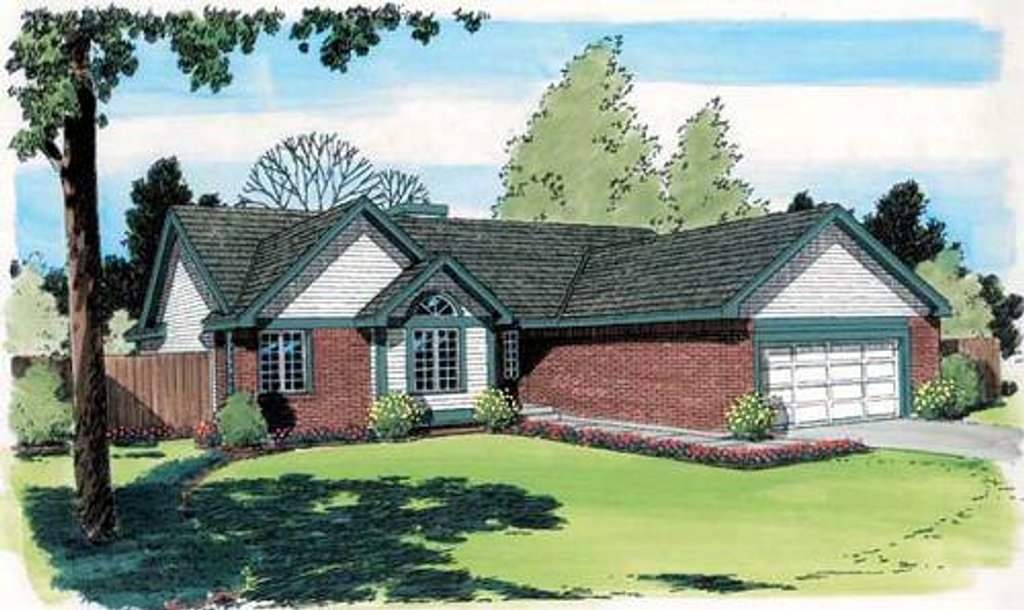 Exterior - Front Elevation 2 for Traditional House Plan #312-586 - 3 bed, 2 bath