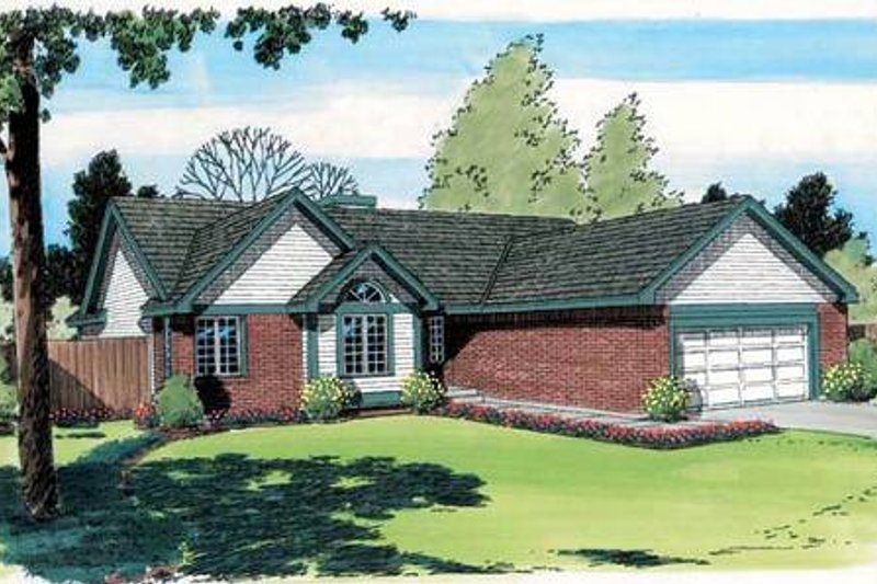 Exterior - Front Elevation 2 for Traditional House Plan #312-586 - 3 bed, 2 bath