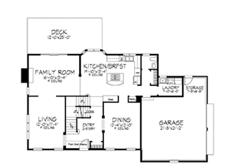 Home Plan - Floor Plan - Main Floor 1 for Classical House Plan #320-543 - 4 bed, 2.5 bath